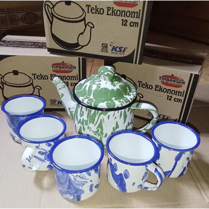 Gambar Free Packing Set Lurik Jadul Teko Eskan 12 Cangkir Mungil Blirik Murah - Variasi E dari CV WAHYA MART undefined Tokopedia