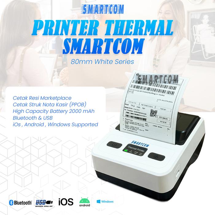 Gambar SMARTCOM Printer Thermal 80mm Bluetooth + USB BT801 PPOB Alamat Resi dari SMARTCOM TECHNOLOGY undefined Tokopedia