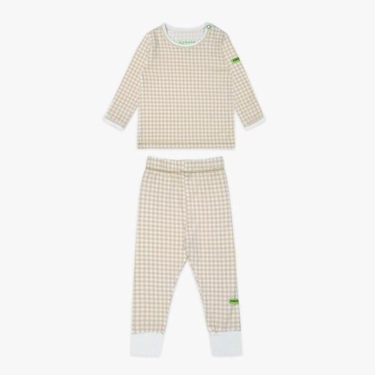 Gambar ! HAMAKO KIDS LONG SET - SETELAN PANJANG KIDS BAJU TIDUR TENCEL - Creme Gingham, 12-18m dari RUMAH_PIYAMA. undefined Tokopedia