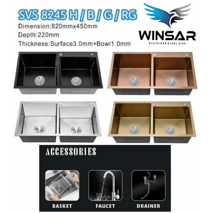 Gambar Bak Cuci Piring BCP Kitchen Sink 1 lubang AMERITECH 68 x 45 x 20 cm - 8245 GOLD dari JayaRayaBangunan undefined Tokopedia