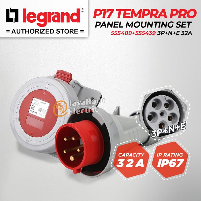 Gambar Legrand Paket 1 Set Plug Panel Mounting Socket 3P+N+E / 5 Pin 32A IP67 - Plug Socket Set dari Sinar Jaya Baru undefined Tokopedia