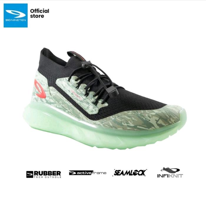Gambar SEPATU TRAINING RUNNING 910 NINETEN YUKA ACE 1.5 100% ORIGINAL - hitam hijau mud, 39 dari FATASPORT.ID undefined Tokopedia