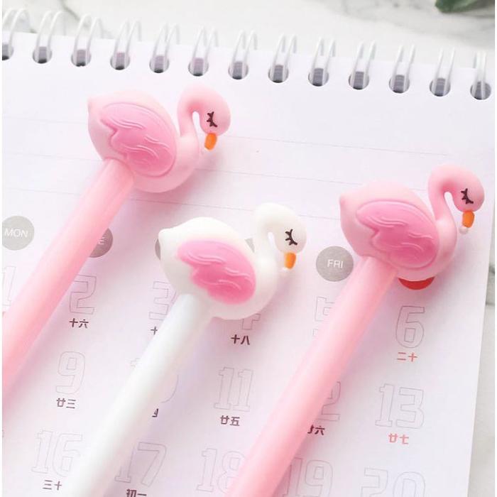 Gambar bolppoin Karakter KUCING KELINCI Flaminggo Pulpen Gel Karakter Lucu Alat Tulis Sekolah Kantor ATK Pena 3D - flamingo dari apapun_itu undefined Tokopedia