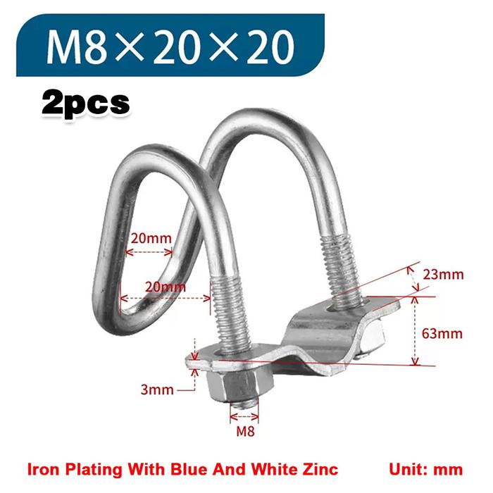 Gambar 2PCS Klem U Besi Cross Clamp M8 Penjepit Pipa Besi Clamp Pipa Besi - 2PCS M8 8*20*20 dari Smile-Seller undefined Tokopedia