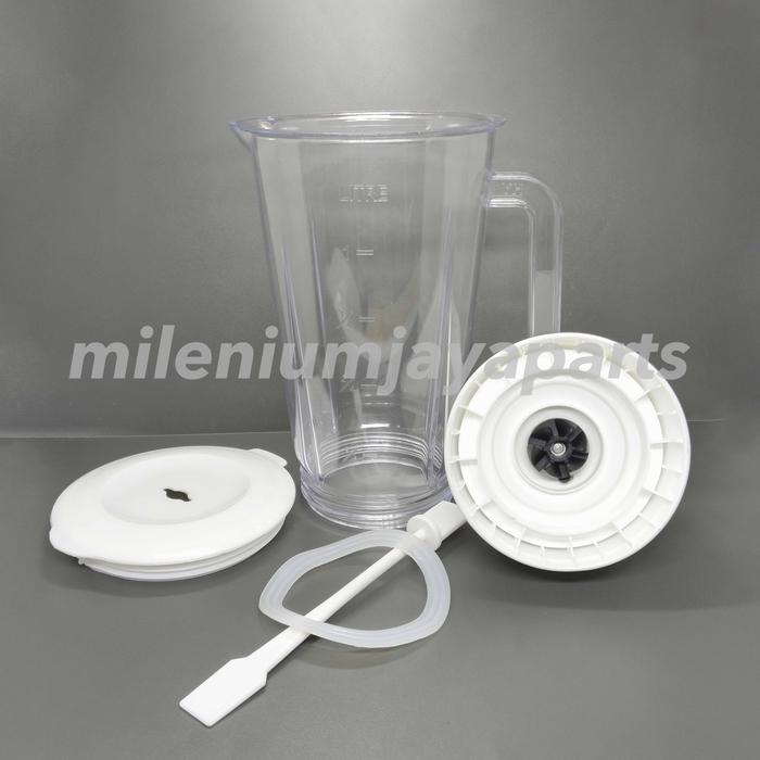 Gambar Mounting Blender Gelas Plastik Miyako Baru Full Set / Pisau Blender 1L - PUTIH / KARET dari Milenium Sparepart undefined Tokopedia