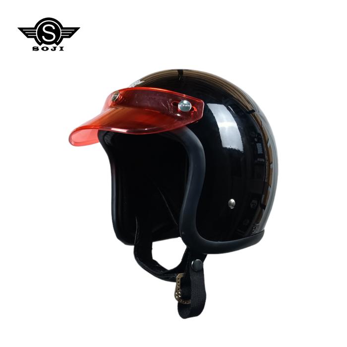 Gambar SOJI Helm Slim Head 500tx Retro Solid Pet Transparan - hitam glossy, Pet smoke dari SOJI Helmet Official Store undefined Tokopedia