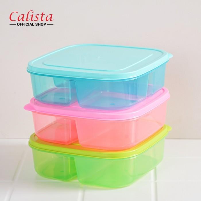 Gambar Lunch Box Calista Mars Plastik BPA Free 3 Sekat | Wadah Makanan Tempat Bekal Anak Makan Sekolah - Sesuai Stok dari BIGBRO Grosir undefined Tokopedia
