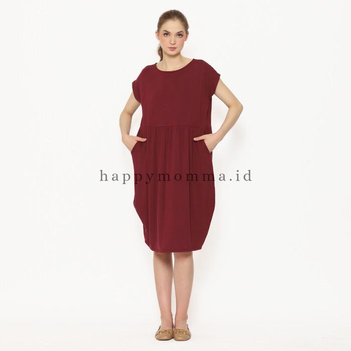 Gambar Dress Menyusui Bukaan Samping Kanan Kiri | Baju Busui Adem Happymomma - Maroon dari Baju Hamil Menyusui Happymomma undefined Tokopedia