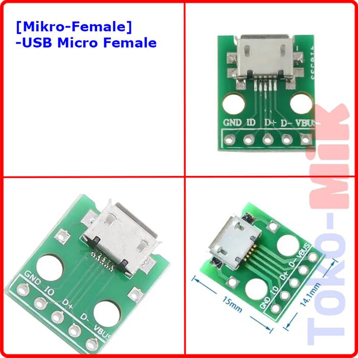 Gambar DIY USB PCB Adapter Konektor Jack Colokan USB Tipe Type A B C A/B/C Mini Micro Mikro Male Female Kabel Data Charger Printer Berbagai Macam Model - Mikro Female dari Toko-MIK undefined Tokopedia