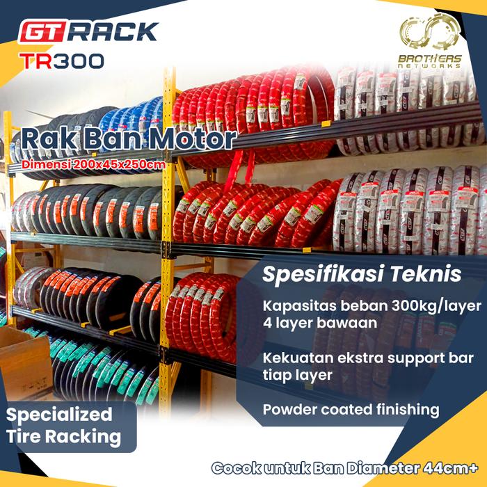Promo RAK BESI BAN MOTOR GT-RACK TR300 TIRE RACK 4 SUSUN TINGGI 2.5 ...