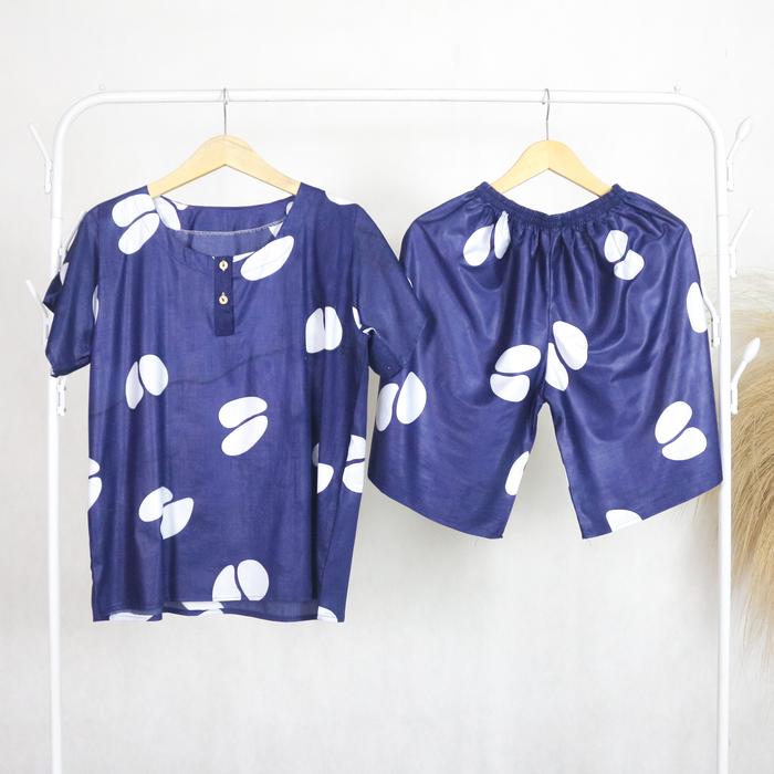 Gambar Setelan Baju Tidur Piyama Kancing Wanita Dewasa Celana Pendek Lengan Pendek Motif Biji Kopi - Hitam dari Noviaonlineshop22 undefined 5 Tokopedia