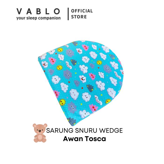 Gambar Vablo Sarung bantal Snuru baby Wedge Pillow ( bantal Sandaran untuk newborn dan toddler ) memory foam - Biru dari Vablo.id undefined Tokopedia