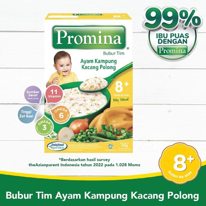 Gambar DISKON PROMO PROMINA BUBUR TIM 8+ AYAM KAMPUNG KACANG POLONG BOX 100 G dari Lapak Ruby Mitchell undefined Tokopedia