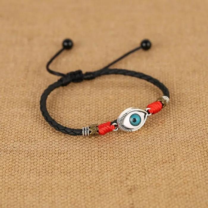 Gambar Handmade Lucky Turkish Blue Evil Eye Foot Jewelry Leather Anklet / Gelang Kaki - Color B dari Gypsy House undefined Tokopedia