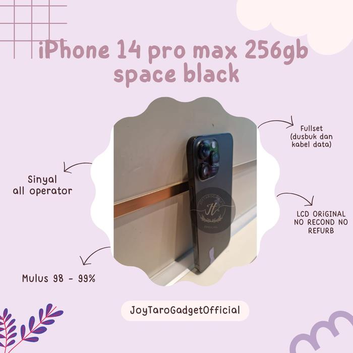 Gambar iPhone 14 pro max 256gb space black second fullset mulus dari Joytarogadget undefined Tokopedia