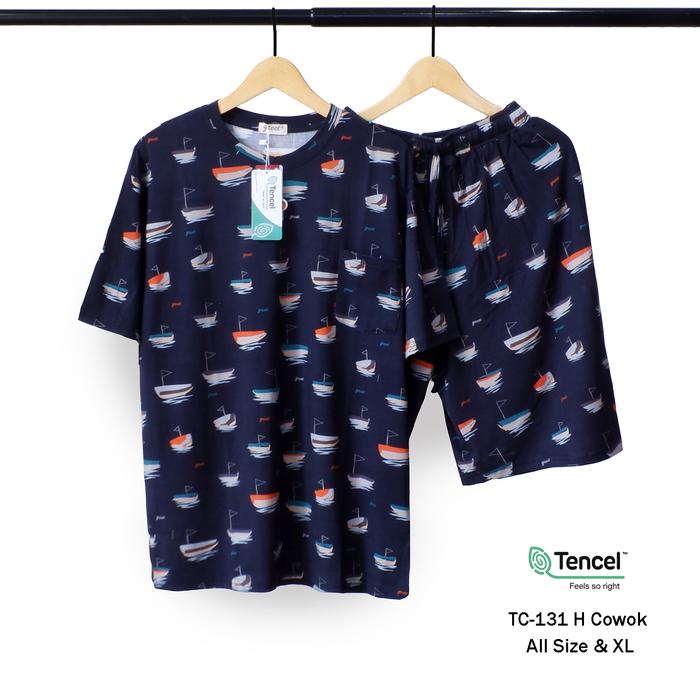 Gambar GREET NIGHT WEAR - Baju Tidur Cowok TENCEL Modal : TC- / H Oblong L - XL MIX (2) - TC-131, SIZE L dari greetnightwear undefined Tokopedia