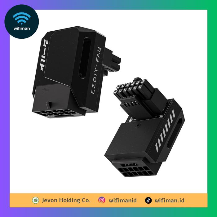 Gambar EZDIY-FAB 12VHPWR 90° Alumunium GPU Adaptor - Standard Reverse STD RVS Graphics Card VGA EZ Adapter GPU 12+4 Shield PCIe 5.0 - STD Black dari Jevon Holding Co by Wifiman undefined Tokopedia