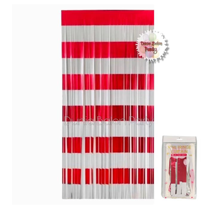 Gambar Tirai Rumbai Foil Merah Putih / Tirai Merah Putih Metalik - Cutting Besar dari Dunia balon party undefined Tokopedia