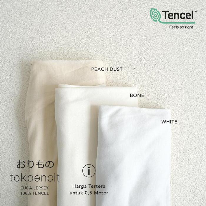 Gambar Terbaru~ Tokoencit Kain Tencel Soft Stretch Mleyot per 0,5 meter Hijab - BW - Bone dari Quick'Mart New undefined Tokopedia