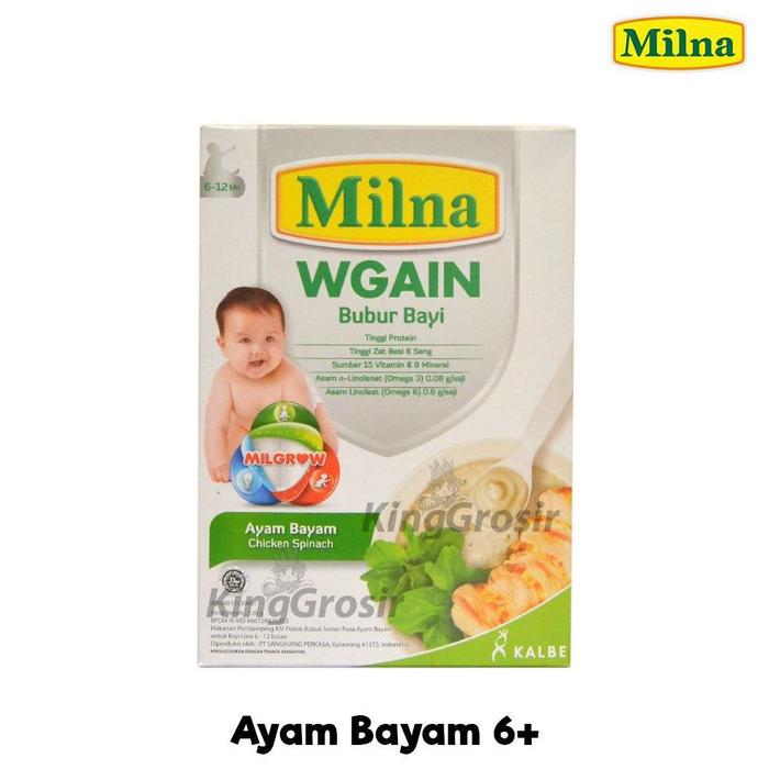 Gambar Milna Wgain 6+ 8+ / Bubur Bayi 6-12 Bulan / Bubur Bayi 8-12 Bulan - AYAM BAYAM 6+ dari Rumahsiinggah undefined Tokopedia