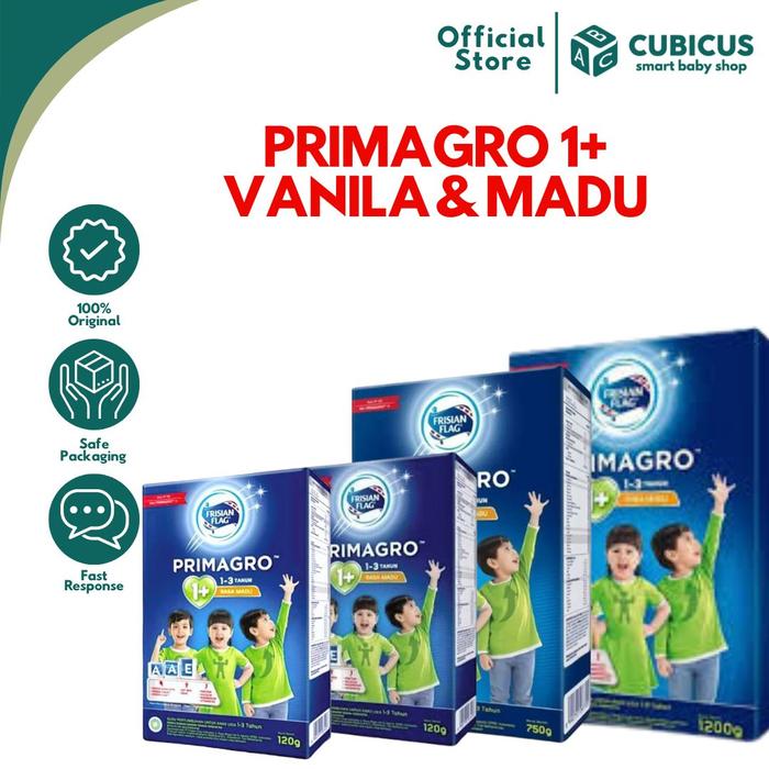 Gambar Frisian Flag Primagro 1+ Vanila & Madu ( 1-3 Tahun ) - Vanila, 120 gr dari Cubicus Smart Baby Shop undefined Tokopedia