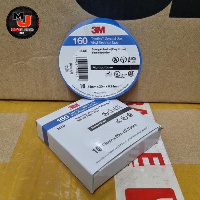 Gambar Isolasi 3 M Warna 160 Temflex Solasi Listrik Vinyl Tape  Uk 18mm x 20m 1ral - Biru dari Mutujaya059 undefined Tokopedia