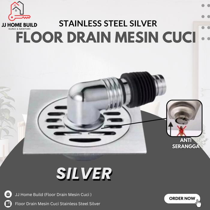 Gambar Floor Drain Mesin Cuci Stainless Steel/Floor Drain Mesin Cuci + Selang Konektor /Silver/Hitam Black - Silver dari JJ Home Build undefined Tokopedia