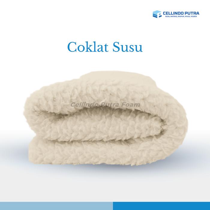 Gambar Cellindo Kain Sherpa Bulu Domba 2 Sisi, Tebal 10mm, (ECERAN) Bahan Selimut, Jaket - Coklat Susu, 1kg/2y(180x150) dari Cellindo Putra Foam Kab. Bandung Tokopedia