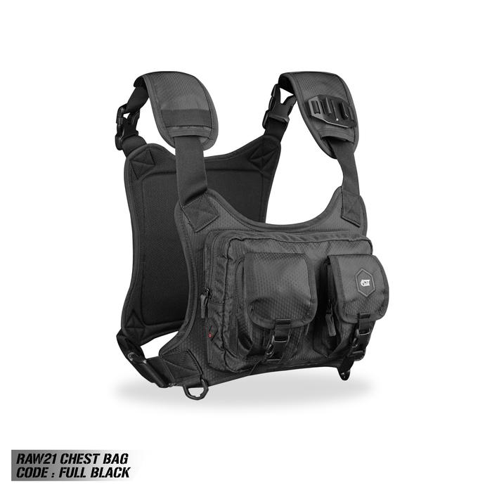 Gambar Tas Pancing | Tas joran | Firecast RAW21 Chest Bag - FULL BLACK, CHEST BAG dari Firecast undefined Tokopedia