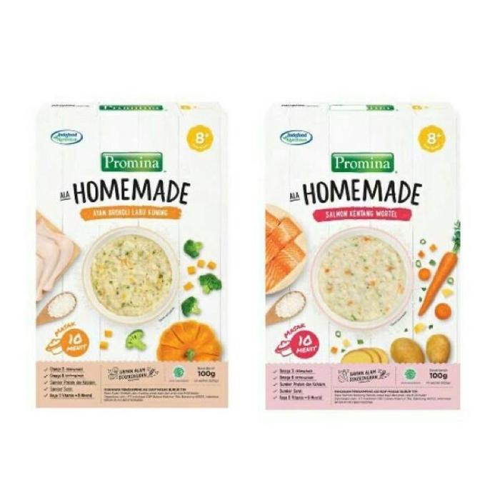 Gambar READY STOK BUBUR BAYI PROMINA HOMEMADE 8BULAN 100GR/ PROMINA SALMON KENTANG WORTEL / PROMINA AYAN LABU KUNIG dari Hanimarket undefined Tokopedia