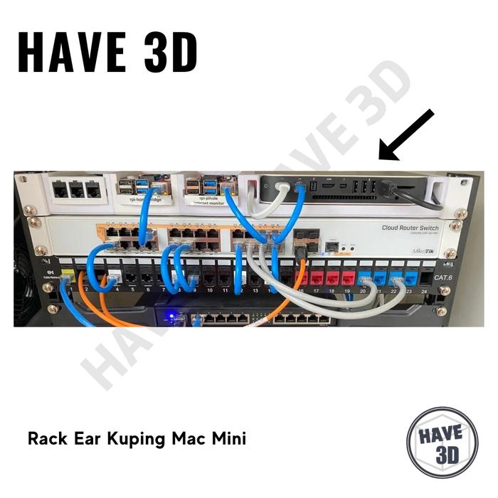 Jual Rack Ear Mac Mini Raspi Raspberry Pi Kuping Rak 19 inch 3D Print ...