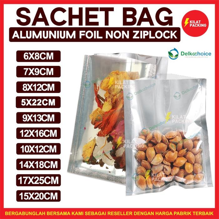 Gambar PLASTIK SACHET BAG | SASET ALUMUNIUM FOIL | VARIAN NON ZIPLOCK SATUAN - TRANSPARAN FOIL, 10 X 12 CM dari kilat packing undefined Tokopedia