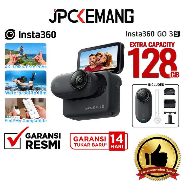 Gambar Insta360 GO 3S 4K Action Cam Insta 360 GO3S Action Camera GARANSI RESMI - Midnight Black dari JPC Kemang undefined Tokopedia