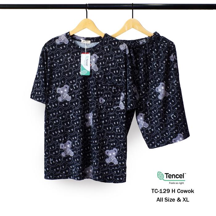 Gambar GREET NIGHT WEAR - Baju Tidur Cowok TENCEL Modal : TC- / H Oblong L - XL MIX (2) - TC-129, SIZE L dari greetnightwear undefined Tokopedia