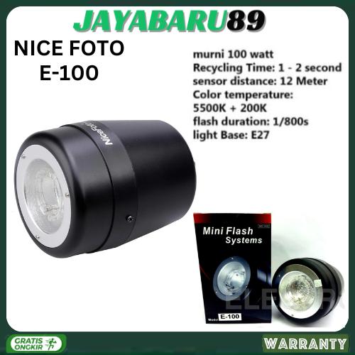 Gambar LAMPU MINI STUDIO FLASH NICE FOTO E-100 - UNIT ONLY dari Jayabaru967 undefined Tokopedia