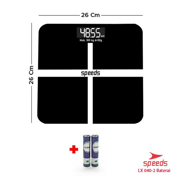 Gambar Timbangan Badan Digital 30x30cm 180kg scale kaca Berat Mini 040-3 -  -2+BATERAI dari Speedshome undefined Tokopedia