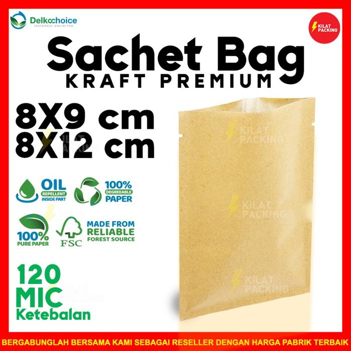 Gambar PLASTIK SACHET SASET ALUMUNIUM FOIL VARIAN NON ZIPLOCK PREMIUM SATUAN - FULL ALU KRAFT, 9CM X 13CM dari kilat packing undefined Tokopedia