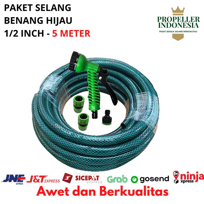 Gambar Paket Selang Air Hijau 15 Meter PROPELLER 1/2 inch hose variasi - 5 Meter dari propellerindonesia undefined Tokopedia