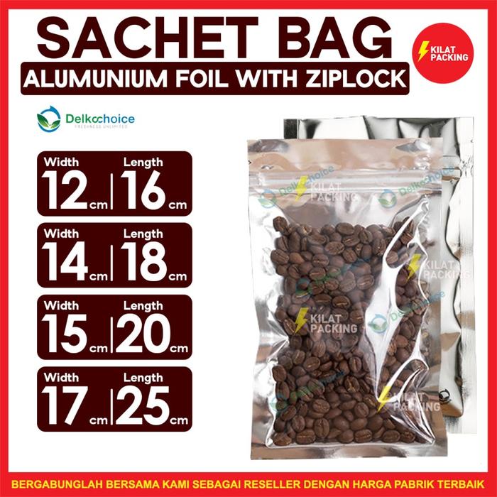 Gambar PLASTIK SACHET SASET KOMBINASI VARIAN TRANSPARAN FOIL PREMIUM SATUAN - ZIPLOCK, 17CM X 25CM dari kilat packing undefined Tokopedia