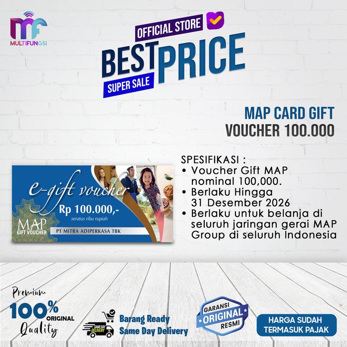 Gambar MAP Card Gift Voucher 100.000 dari Multifungsi ID undefined Tokopedia