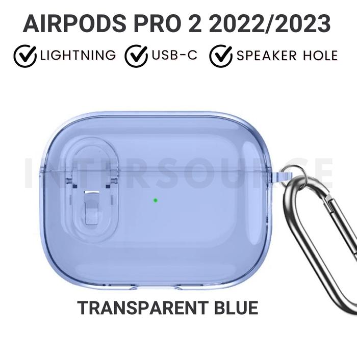 Gambar Casing Airpods Pro 2 2nd Gen 2022 2023 Safety Lock Case Transparent Design | Casing Transparan Clear Bening - Transp. Blue dari INTERSOURCE undefined Tokopedia