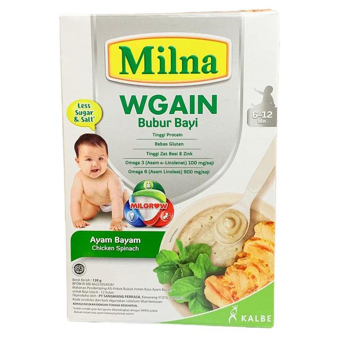Gambar MILNA WGAIN BUBUR 120gr | WGAIN AYAM BAYAM | WGAIN KACANG POLONG | - ayam bayam 6+ dari Rumahsiinggah undefined Tokopedia