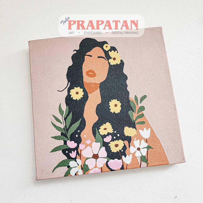 Gambar Paint By Number 20x20cm With Wooden Frame / DIY Painting / Painting K - FLOWERGIRL dari Toko Prapatan_NEW undefined Tokopedia