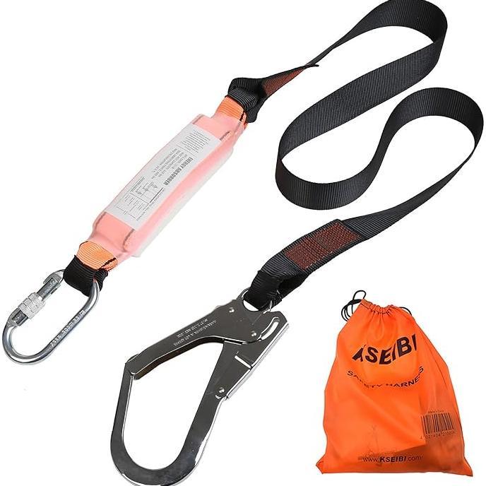 Gambar Promo Kseibi 422005 Single Leg Snap Hook And Scaffolding Hook W 6Foot Internal Shock Lanyard Fall Protection Equipment Safety Harness dari Iceso Market undefined Tokopedia