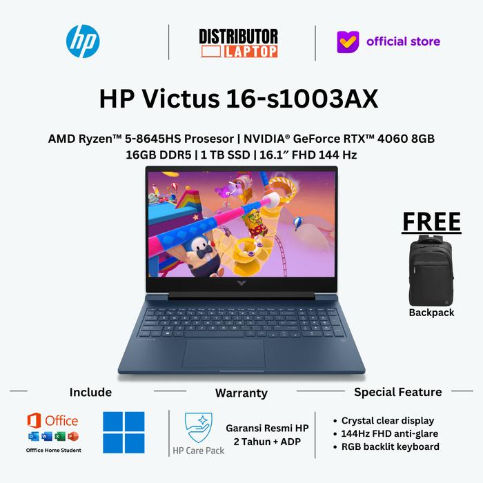 Gambar HP Victus Laptop 15 AMD Ryzen 5-8645HS RTX 4060 16GB 512GB IPS 144Hz - Mica Silver, 16GB dari Distri Laptop undefined 5 Tokopedia