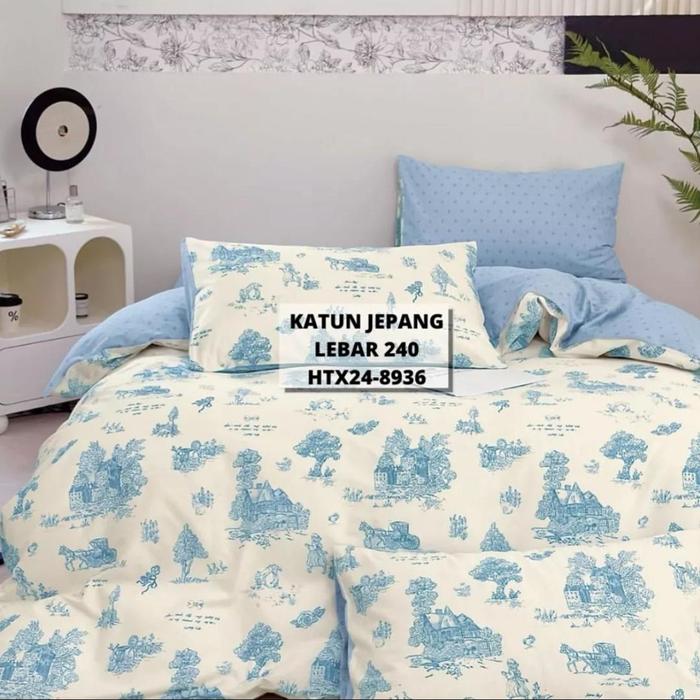 Gambar Sprei Katun Jepang Hotel 2312474 Painting Lukisan Garden Taman Monochrome Monokrom BW White Putih Blue Biru Seprei - 120x200, tinggi 25cm dari Toko Yovo undefined Tokopedia