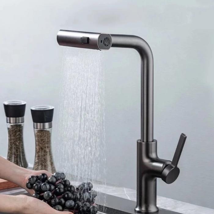 Gambar kran angsa sink flexibel/kran putar 360 derajat/kran air terjun - Hitam dari Megah sanitary teknik undefined Tokopedia