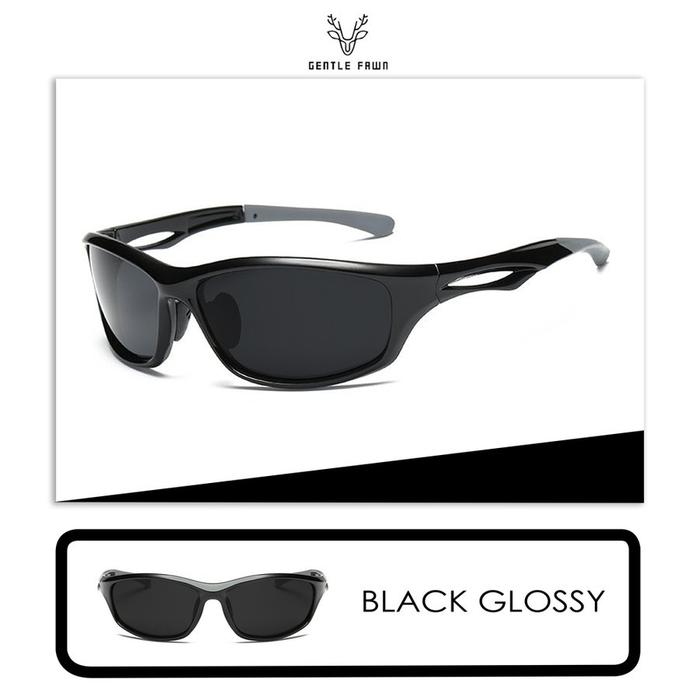 Gambar Gray Pink Kacamata Hitam Sunglasses Sport Polarized Anti Silau Bentuk Kotak Sporty Style Tr90 607 - BLACK GLOSSY dari Gray Pink undefined Tokopedia