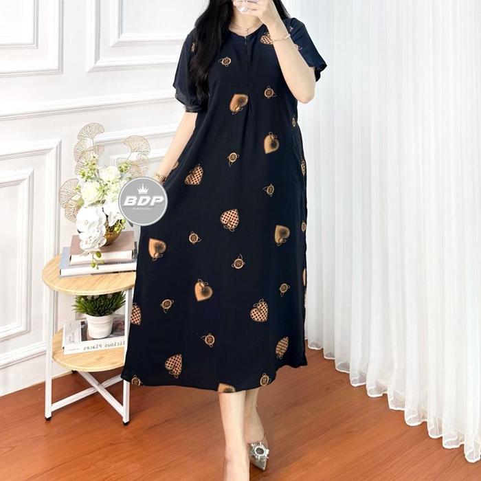 Gambar PAKET 3 pcs Daster baju murah pakaian wanita resleting depan bahan adem tebal - 1 Daster, all size dari kumkum colection undefined Tokopedia