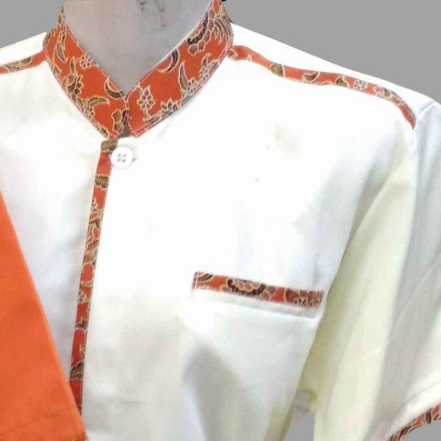 Gambar Seragam karyawan pria wanita kemeja krah batik  / seragam resto / kemeja kerja / seragam pelayan / Seragam 2 warna model E - AA, XXXL dari Zakky OQINOSTORE undefined Tokopedia